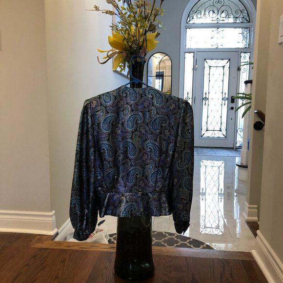 A.J. Bari Paisley 1980s top Size 8 - Picture 2 of 2